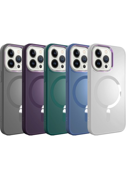 Apple iPhone 13 Pro Max Uyumlu Magsafe Wireless Şarj Özellikli Stil Kapak - Derin Mor fiyatları