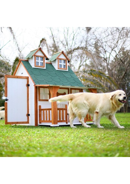 Isıtıcılı Ultra Lüks Ahşap Köpek Kulübesi (Evi)