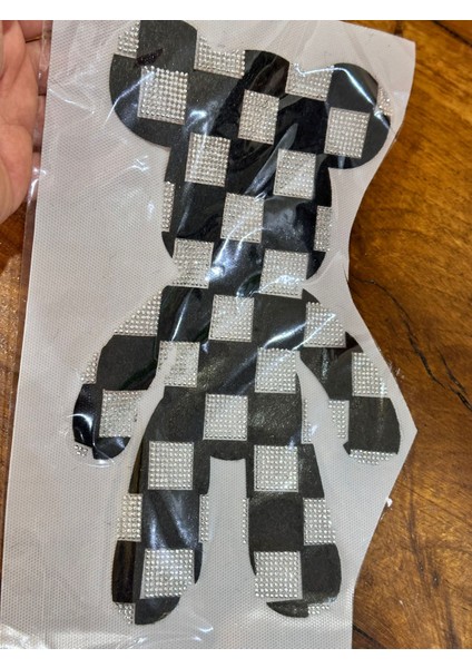 Ütü Ile Yapışan Taşlı Damalı Ayı Tgransfer Baskı Arma 26X16 cm fiyatları