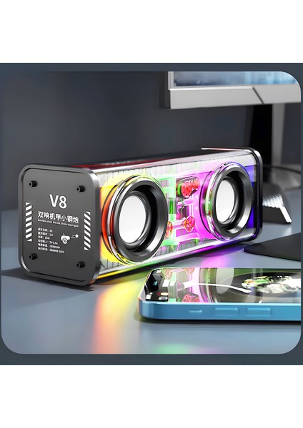 Idragon® V8 10W Rgb Işıklı Tws Özellikli Ses Bombası Bluetooth Hoparlör
