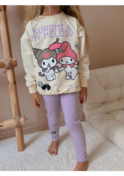 Yigit Butik Kuromi Baskılı Taytlı Kız Çocuk Takım fiyatları