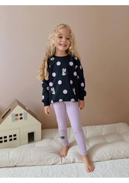 Yigit Butik Minnie Baskılı Taytlı Kız Çocuk Takım