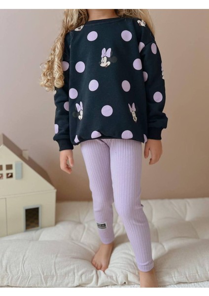 Yigit Butik Minnie Baskılı Taytlı Kız Çocuk Takım