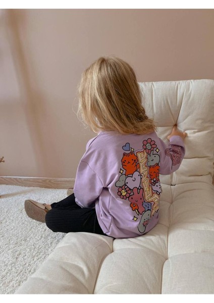 Karakter Baskılı Taytlı Kız Çocuk Takım