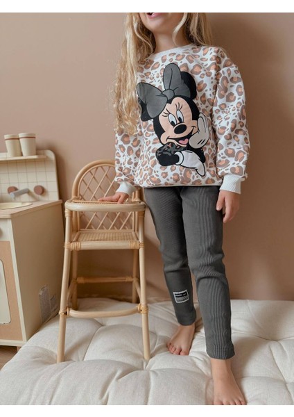 Yigit Butik Leopar Baskılı Taytlı Kız Çocuk Alt Üst Takım fiyatları