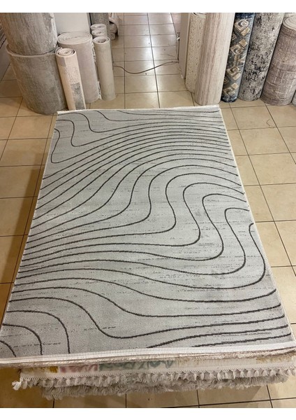 Karmen Halı Karmen Halı H01884 Cizgili Salon Halısı ( 160X230) -Açık Gri fiyatları