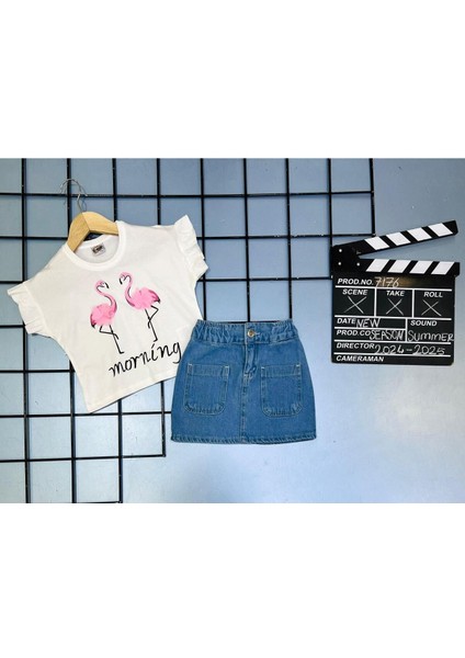 Yigit Butik Kot Etekli Kız Çocuk Takım