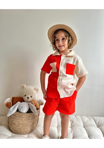 Müslin Kumaş Şortlu Erkek Çocuk Takım fiyatları