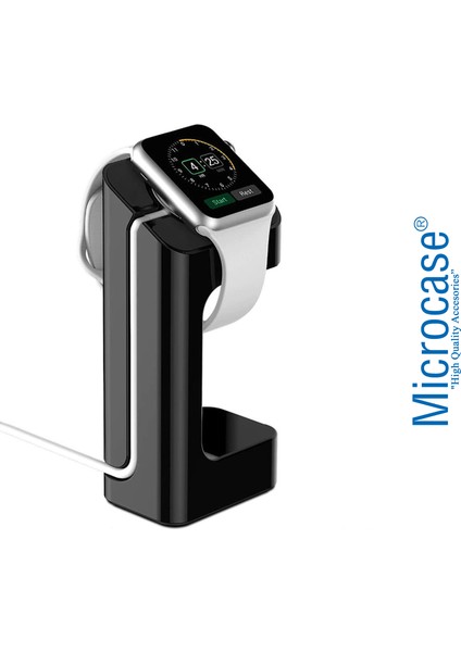 Apple Watch Series 10 42MM / 46 mm Için Masaüstü Şarj Standı Dock - AL3074 Siyah