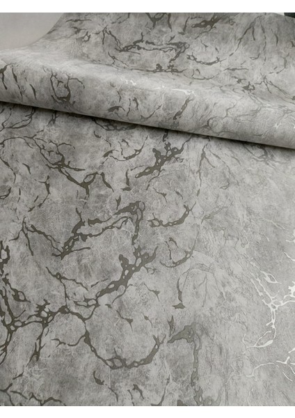 Black Serisi Gri Üzerine Gümüş Damarlı Silinebilir Duvar Kağıdı 16 M² fiyatları