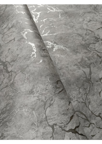 Black Serisi Gri Üzerine Gümüş Damarlı Silinebilir Duvar Kağıdı 16 M² fırsatları