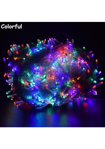 100 Ledli Fişli Led, Dekor Lambası Animasyonlu 10M Rgb Yılbaşı Ağacı Işığı 10M