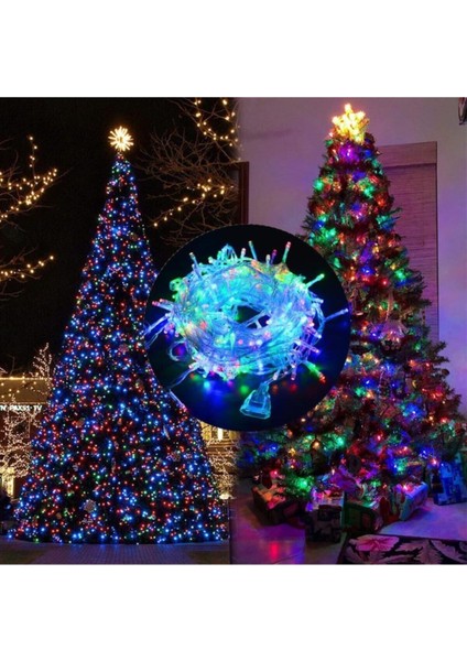 100 Ledli Fişli Led, Dekor Lambası Animasyonlu 10M Rgb Yılbaşı Ağacı Işığı 10M