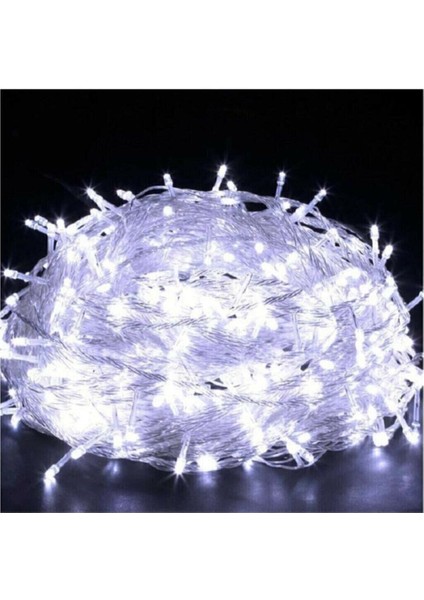 Yılbaşı Ağacı Beyaz LED Işık Fonksiyonlu 10M 100 Ampül