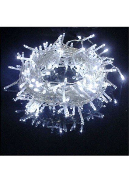 Yılbaşı Ağacı Beyaz LED Işık Fonksiyonlu 10M 100 Ampül