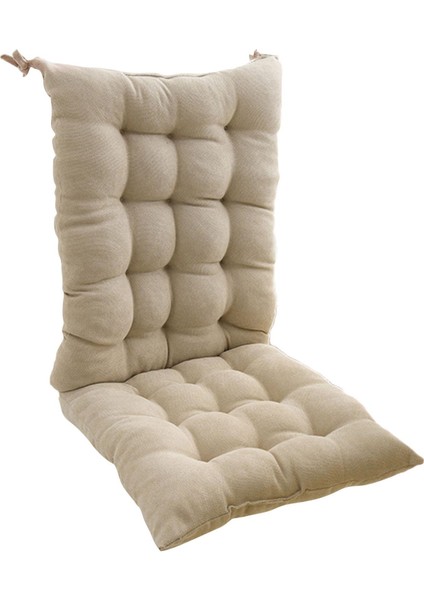 Yemek Sandalyeleri Için Sandalye Minderleri, Bağcıklı Polyester Yüksek Sırtlı Sandalye Minderleri, Koltuk Bej (Yurt Dışından)