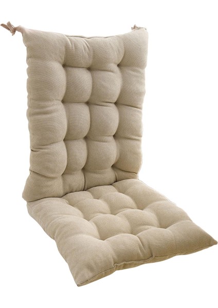 Yemek Sandalyeleri Için Sandalye Minderleri, Bağcıklı Polyester Yüksek Sırtlı Sandalye Minderleri, Koltuk Bej (Yurt Dışından)