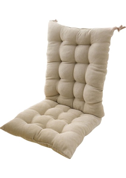 Yemek Sandalyeleri Için Sandalye Minderleri, Bağcıklı Polyester Yüksek Sırtlı Sandalye Minderleri, Koltuk Bej (Yurt Dışından)