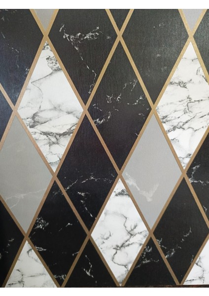 Siyah Fayans Desenli Silinebilir Duvar Kağıdı 5m2