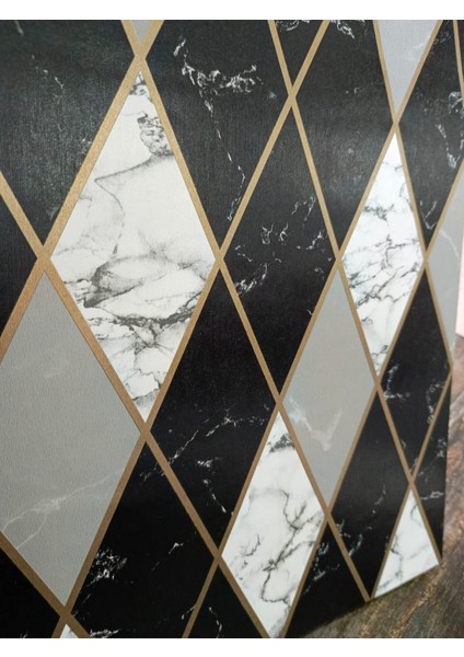 Siyah Fayans Desenli Silinebilir Duvar Kağıdı 5m2 fırsatları