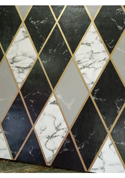 Siyah Fayans Desenli Silinebilir Duvar Kağıdı 5m2 indirimleri