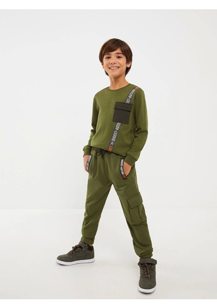 Lcw Kids Yeşil Beli Lastikli Baskılı Erkek Çocuk Jogger Eşofman Altı