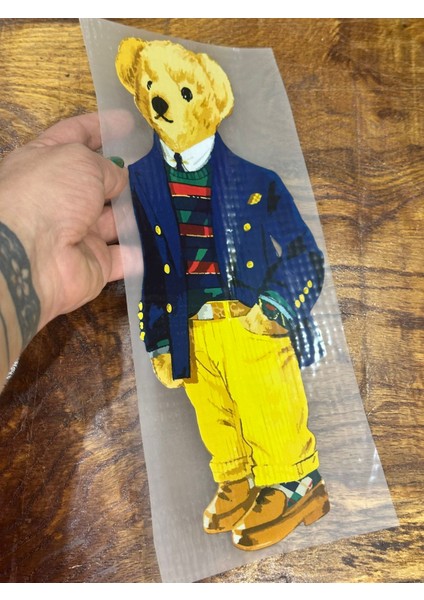 Ceketli Ütü Ile Yapışan Ayı Transfer Baskı Arma Tişört Kot Baskı 31X15 cm modelleri