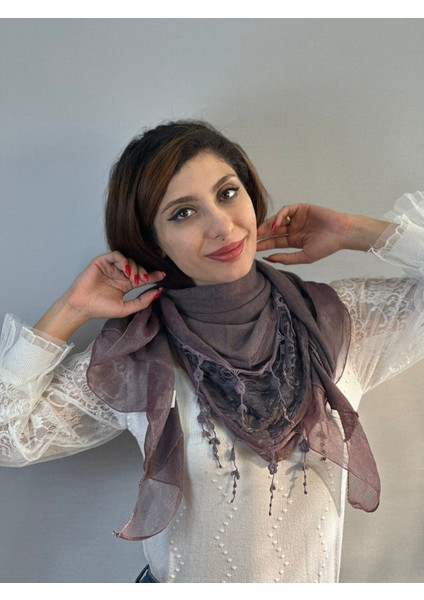 Triko Dantelli Fırfırlı Kadın Fular Şal 200X110 cm indirimleri