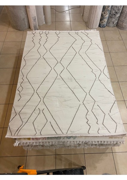 Karmen Halı Karmen Halı H01889 Cizgili Salon Halısı ( 160X230) -Krem fiyatları