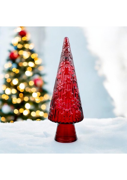 Cam Yılbaşı Ağacı Süsü 43 cm Kırmızı modelleri