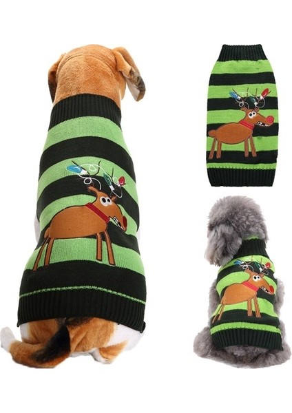 Pet Kazak Geyik Desen Noel Giysileri (Yurt Dışından)