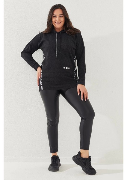 Kapüşonlu Büyük Beden Sweatshirt