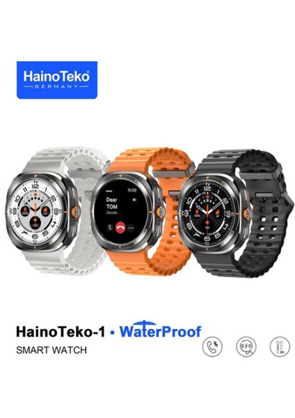 Haino Teko Germany 1 Waterproof Watch 10 Serisi Amoled Ekran Su Geçirmez 3 Kordonlu Akıllı Saat