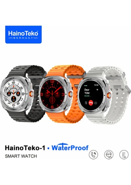 Haino Teko Germany 1 Waterproof Watch 10 Serisi Amoled Ekran Su Geçirmez 3 Kordonlu Akıllı Saat