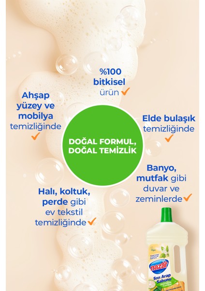 Sıvı Arap Sabunu - %100 Doğal ve Güçlü Temizlik, Portakal Çiçeği Kokulu Sıvı Arap Sabunu 1000 ml.