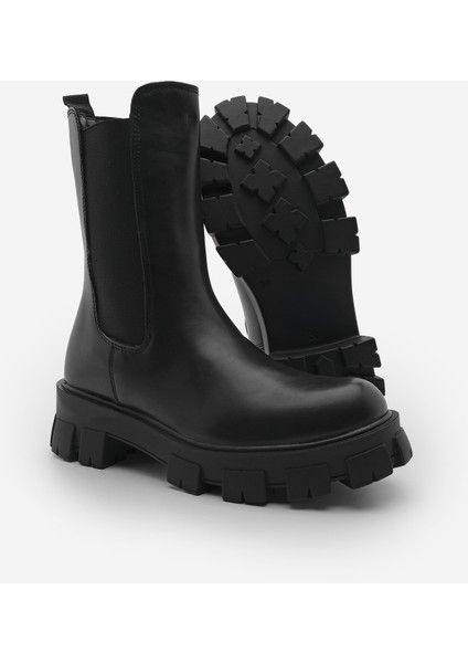 Kadın Günlük Postal Bot Kalın Tırtıklı Taban Lastikli Eslona