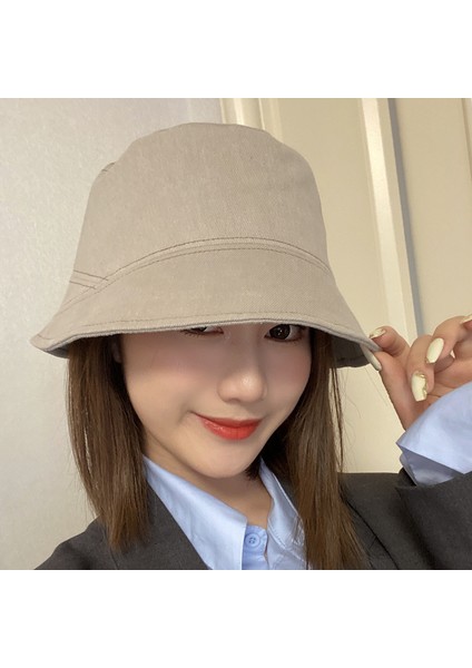 Yüzü Kapatan Kova, Kadınlar Için Balıkçı Şapkası, Kore Tarzı Yüzü Açığa Çıkaran Küçük Retro Şapka, Kova Şapka, Otizm Şapkası (Yurt Dışından)