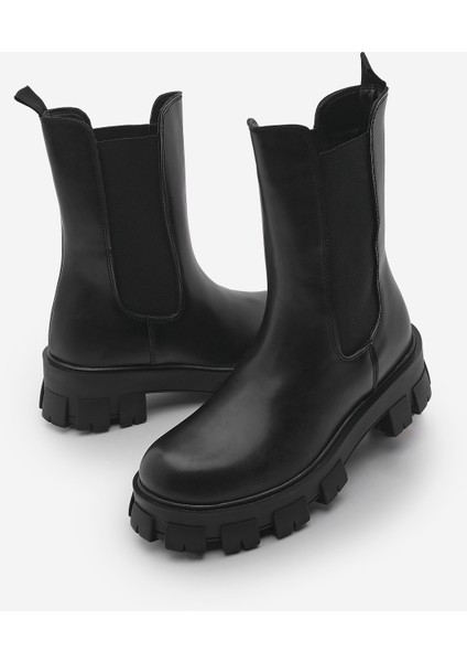Kadın Günlük Postal Bot Kalın Tırtıklı Taban Lastikli Eslona