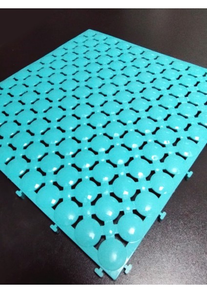 9 Adet 33 x 33 x 1,5 cm Ortopedik Plastik Yer Karosu, Geçkili Paspas, Islak Zemin Izgarası, Turkuaz Mavi fiyatları