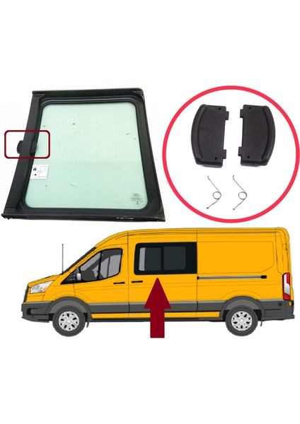 BDP1361 Ford Transit Mk8 T18 V363 Mwb Lwb Xlwb 2013-ON BK31-B25700-A Için Sürgülü Cam Açma Mandalı modelleri