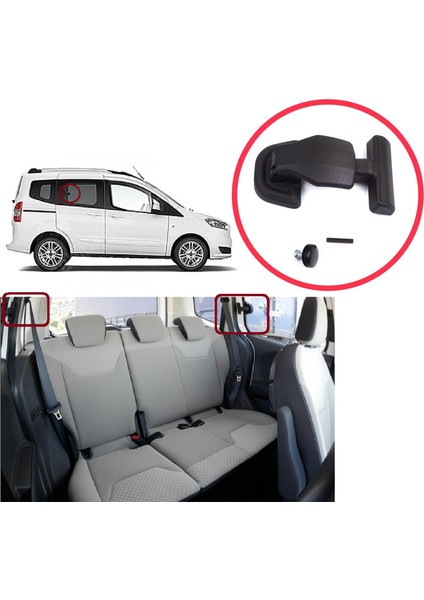BDP1362 Ford Transit Tourneo Courier C4A B460 Mk1 2014-2023 5-Kapı Için Arka Sürgü Kapı Kelebek Cam Mandalı modelleri