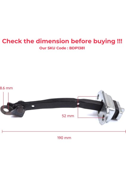 BDP1381 Toyota Camry Mk6 V4 XV40 2006-2012 6863033070 Için Arka Sağ Veya Sol Kapı Gergisi modelleri