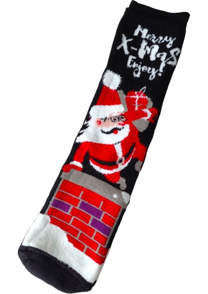 Yılbaşı Temalı Uzun Havlu Çorap Christmas Yeni Yıl