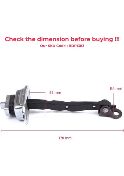 BDP1383 Toyota C-Hr Mk1 X1 AX10 AX50 2016-2024 68610F4030 Için Ön Sağ Veya Sol Kapı Gergisi modelleri