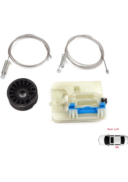 BWR5505 Fiat Egea Tipo Mk2 356 357 2015-ON 4/5 Kapı Için Elektrikli Sol Arka Kapı Cam Kriko Tamir Seti