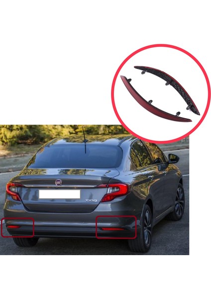 BSP1172 Fiat Egea 2015-ON 4-Kapı Sedan 51998151 51998149 Için Sağ Sol Arka Tampon Reflektörü modelleri