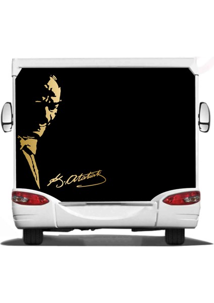 Atatürk Mustafa Kemal ve Imza Sticker Araba Oto Motosiklet Karavan Sticker Etiket 00627 fiyatları