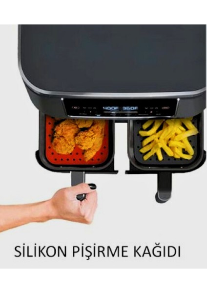 1 Adet Silikon Yanmaz Air Fryer Delikli Pişirme Kağıt