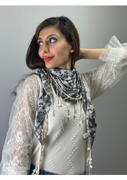 Çift Taraflı Desenli Kadın Fular Şal 170X40 cm modelleri