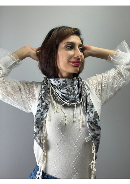 Çift Taraflı Desenli Kadın Fular Şal 170X40 cm fırsatları